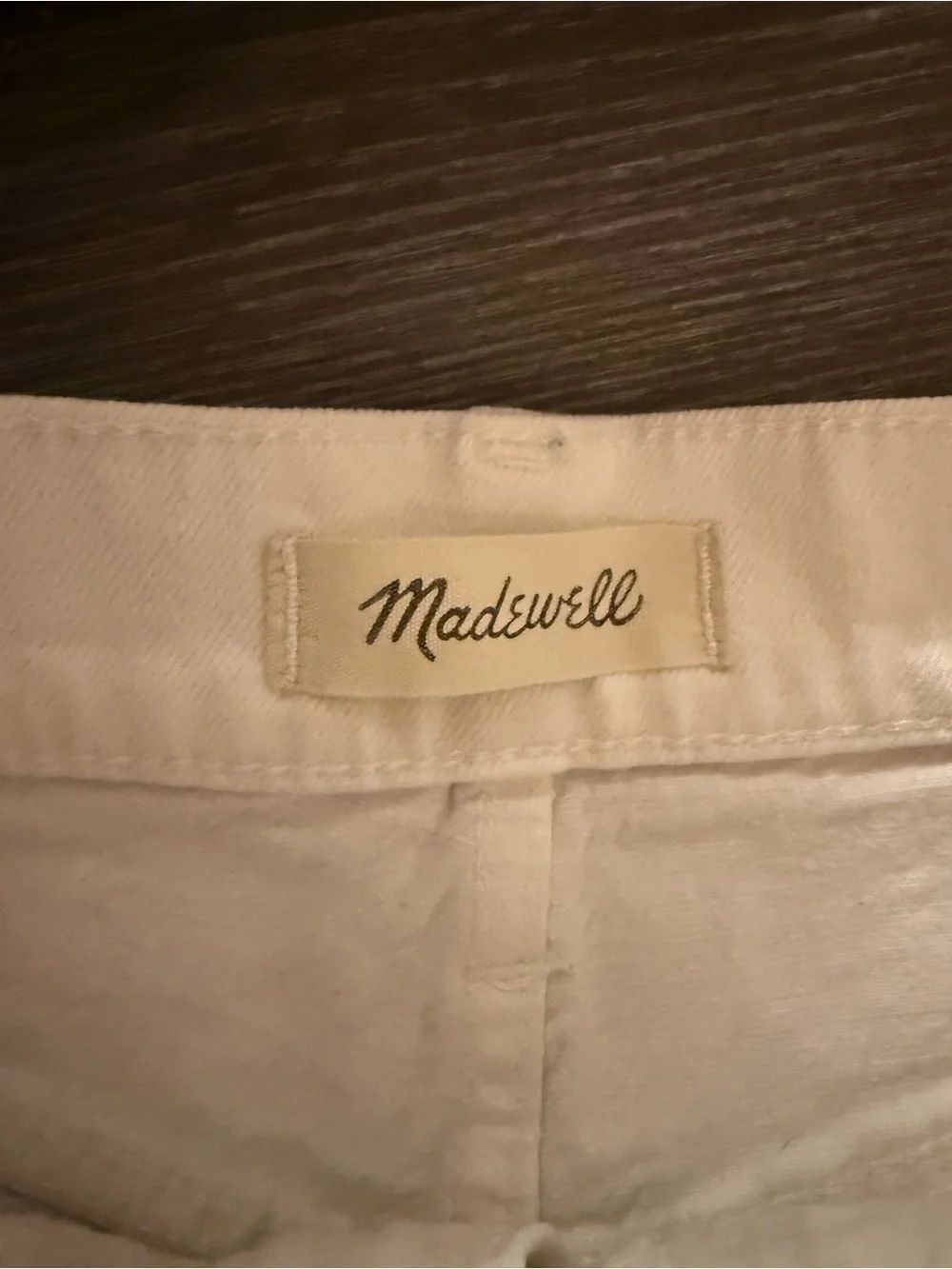 Madewell Off-White Frayed Hem Denim Shorts